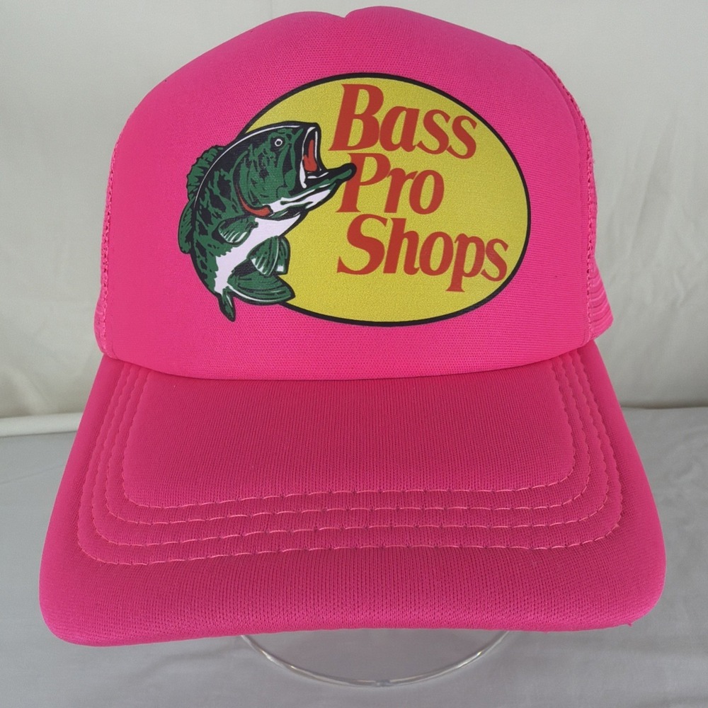 Bass Pro Pink Mesh Cap Hat Adjustable Snapback Trucker Fishing Baseball